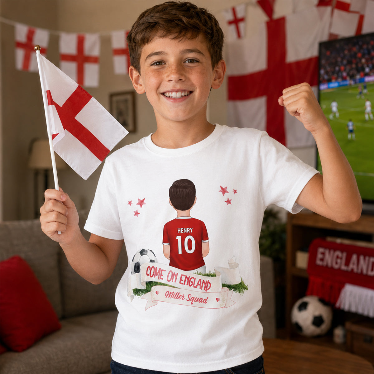 Come On England World Cup T-Shirt - Personalized Family Matching Shirt - Football Fan Tees