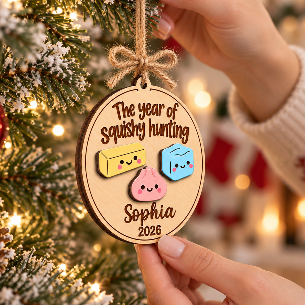 The Year Of Squishy Hunting - Personalized 2-Layered Wooden Ornament - Christmas Gift For Squishy Lovers, Keepsake 2026