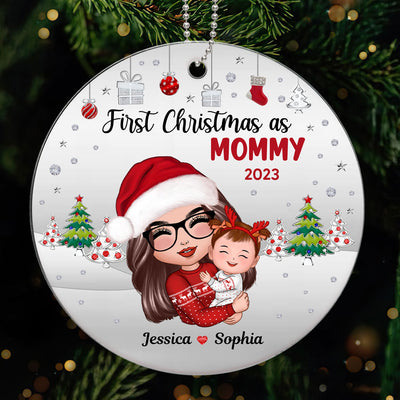 First Christmas As Mommy Personalized Acrylic Ornament
