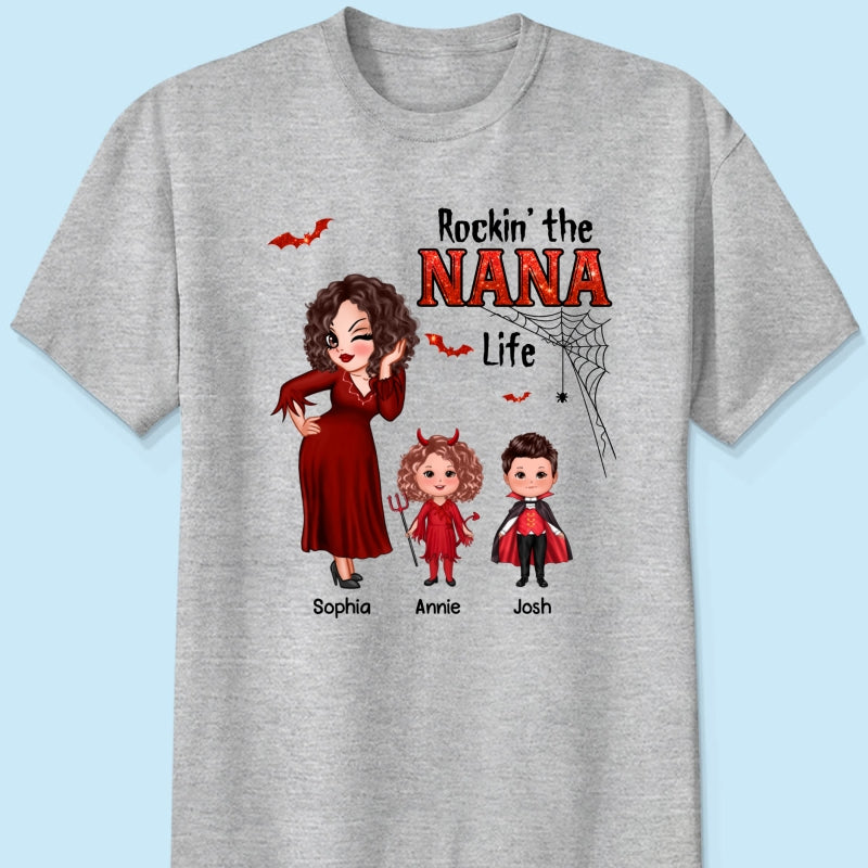 Pretty Grandma Mom Halloween Rockin‘ The Grandma Mom Life Shirt