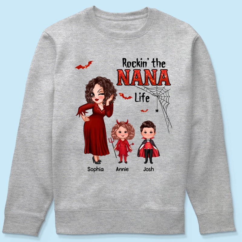Pretty Grandma Mom Halloween Rockin‘ The Grandma Mom Life Shirt