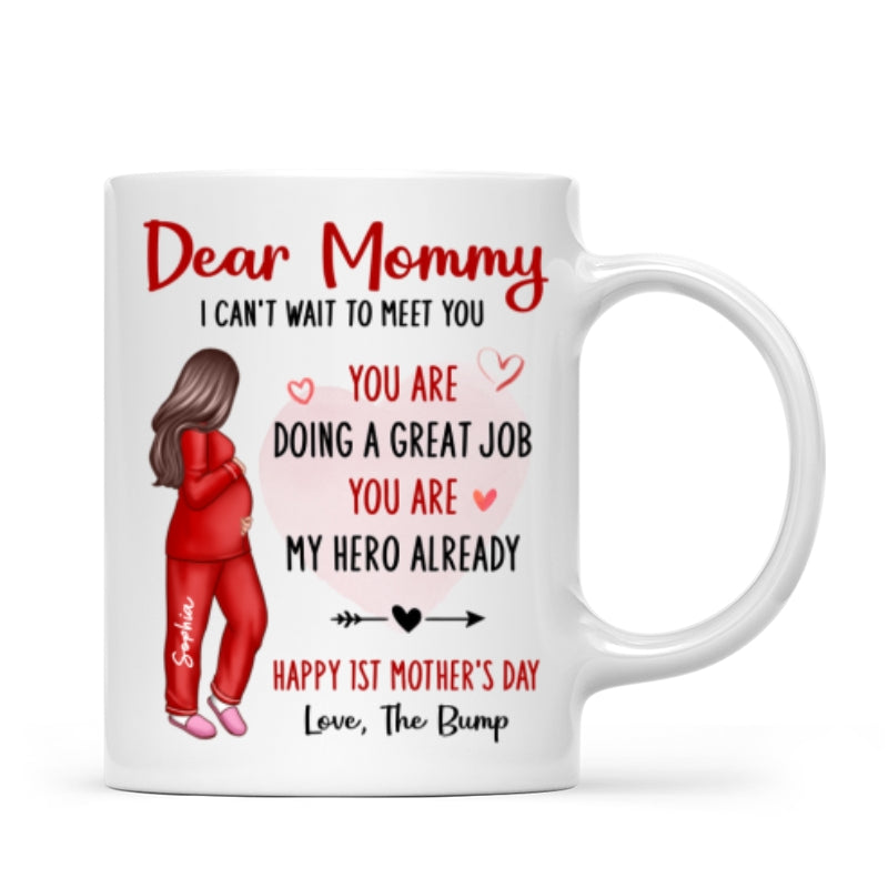 Happy First Mother's Day Pregnancy Mom From The Bump Personalized Mug