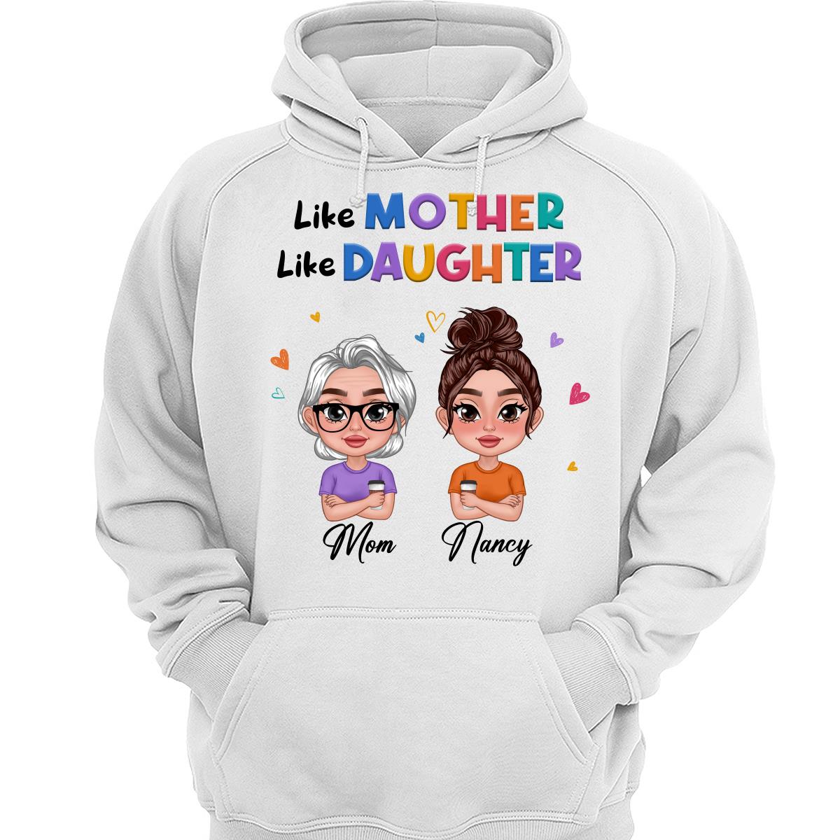 Like Mother Like Daughter Colorful Pattern Doll Women Thick Lips Personalized Shirt