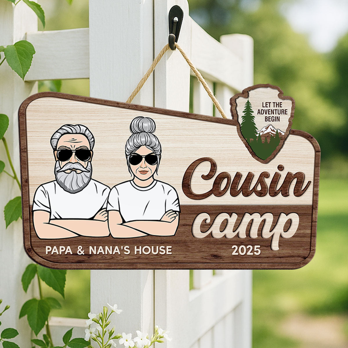 Welcome To Cousin Camp Grandparents' House Personalized Door Sign