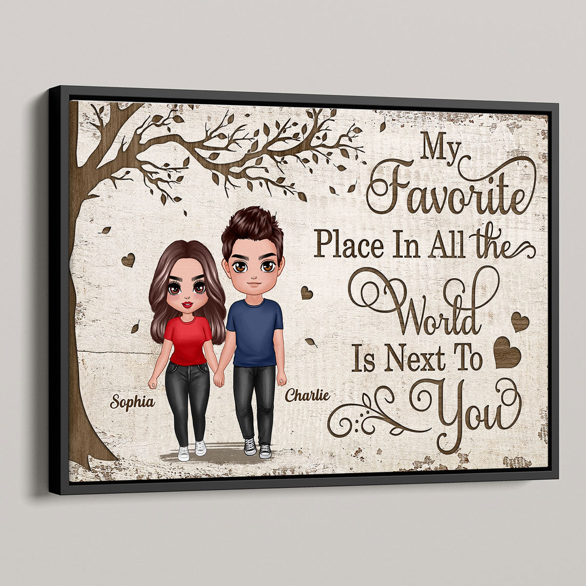 Favorite Place In All The World Doll Couple Walking Personalized Poster