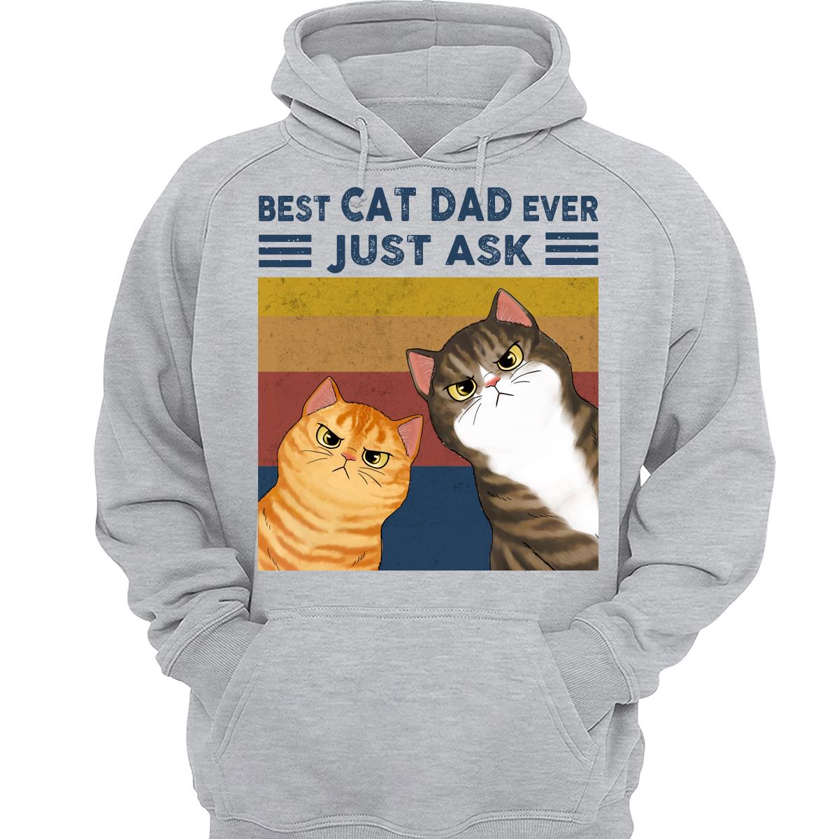 Best Cat Dad Ever Funny Peeking Cats Personalized Shirt