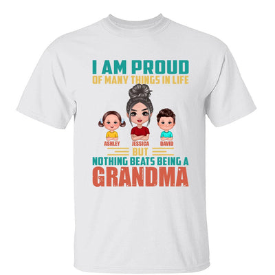 Proud Of Being A Grandma Doll Grandma Grandkids Personalized Shirt