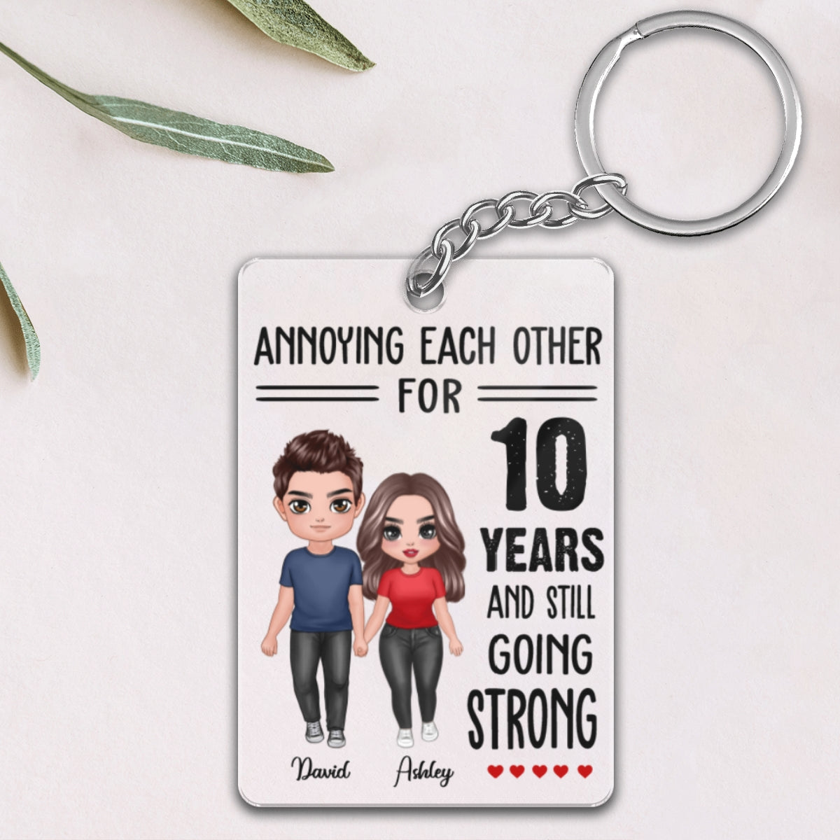 Annoying Each Other For Many Years Doll Couple Standing Personalized Acrylic Keychain