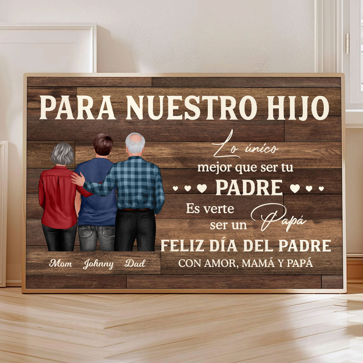 To My Son From Mom Happy Father's Day Spanish Personalized Poster, Gift For Son
