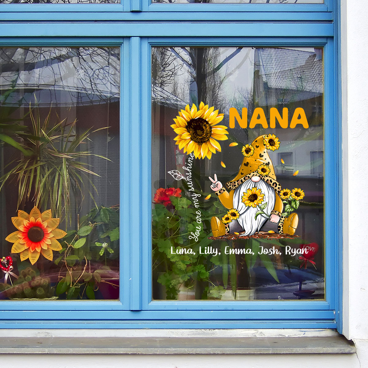 Love Is Being Called Grandma Sunflower Gnome Personalized Decal