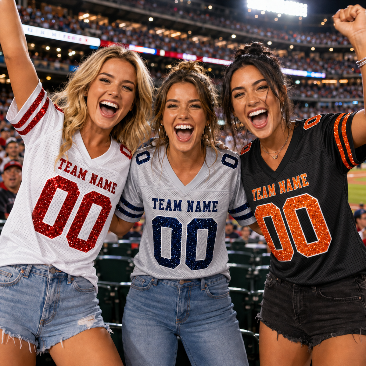 Trending Football Design For Girls - Personalized Football Jersey - Gift For Football Mom, Daughter, Cheerleaders (Not Real Glitter)
