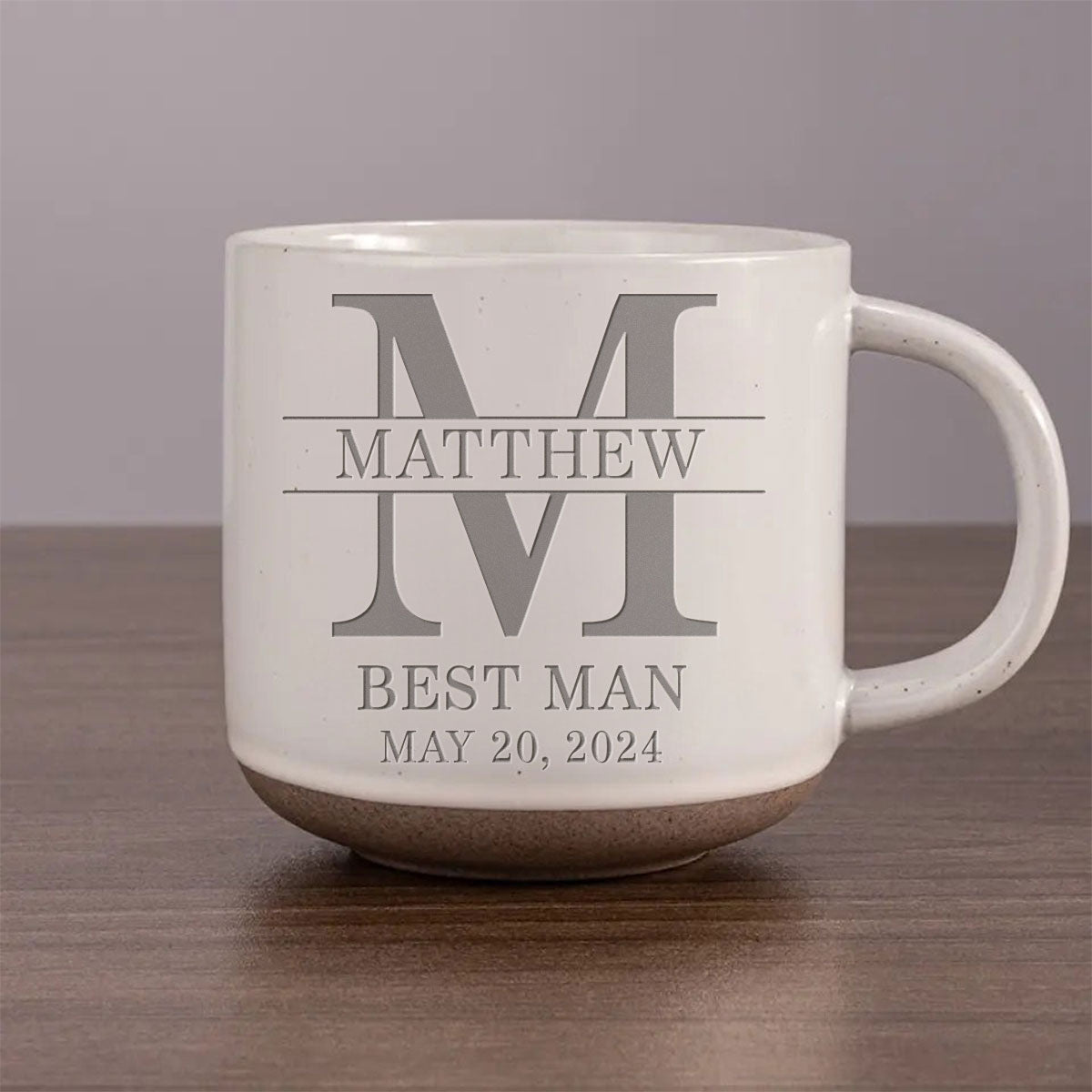 Groom Man Engraved Old Fashion Personalized Pottery Mug, Best Man Gift
