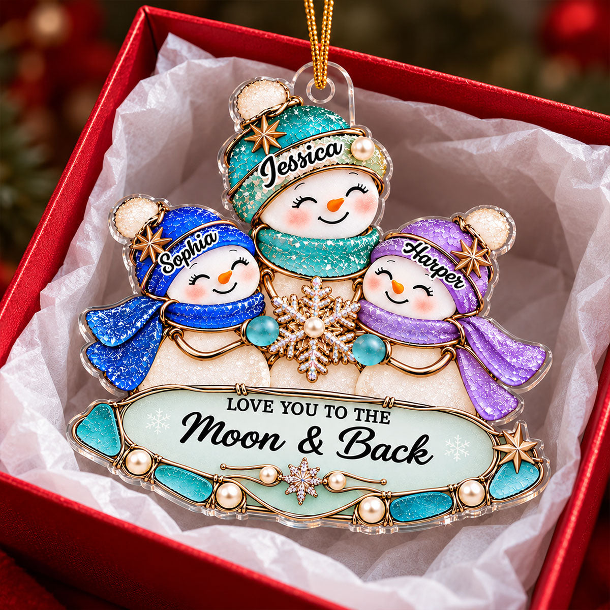 Grandkids Melt My Heart Grandma Grandchildren Snowman 2D Flat Printed - Personalized Acrylic Ornament - Christmas Decor For Grandma