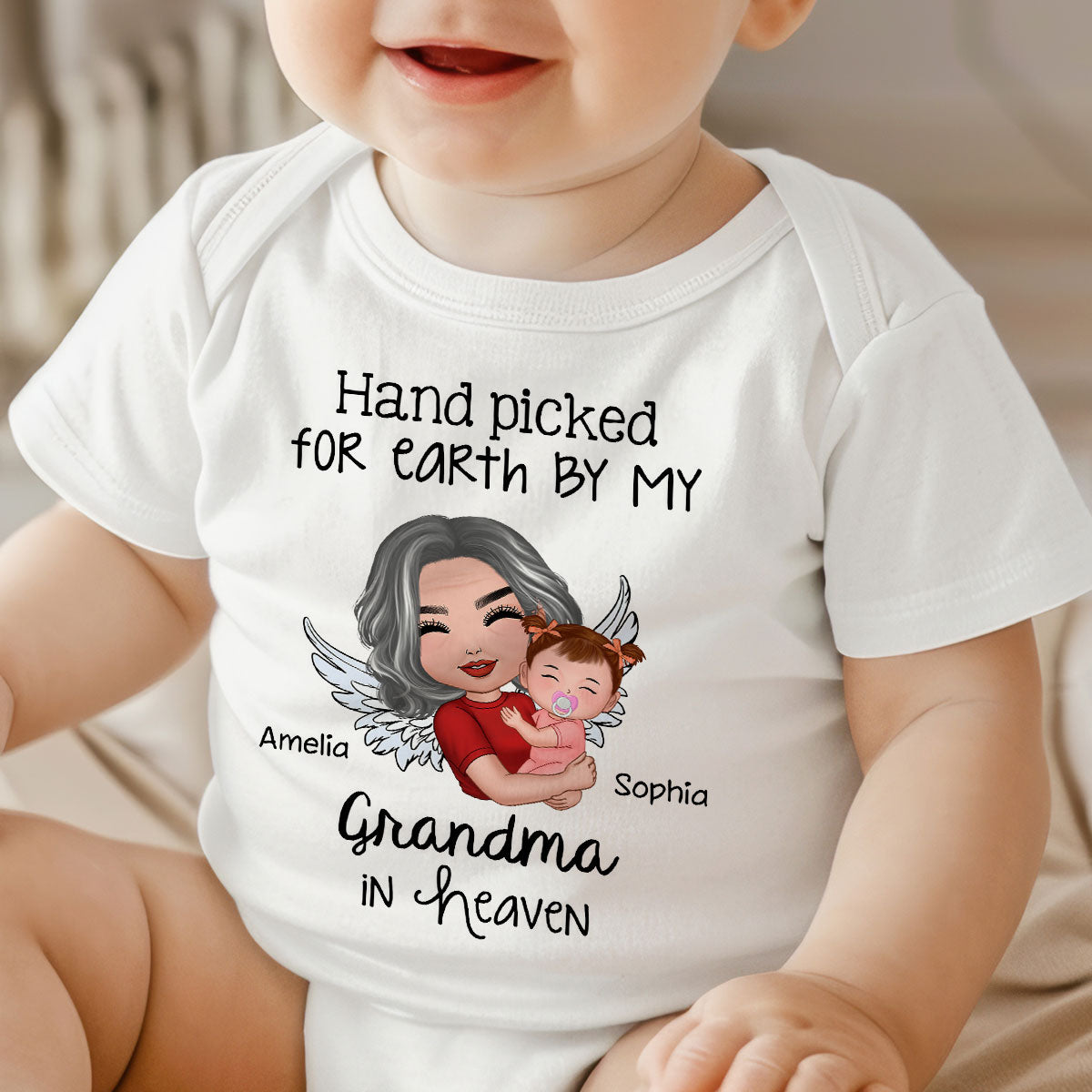 Hand Picked For Earth By Someone In Heaven Personalized Baby Onesie Baby Shirt