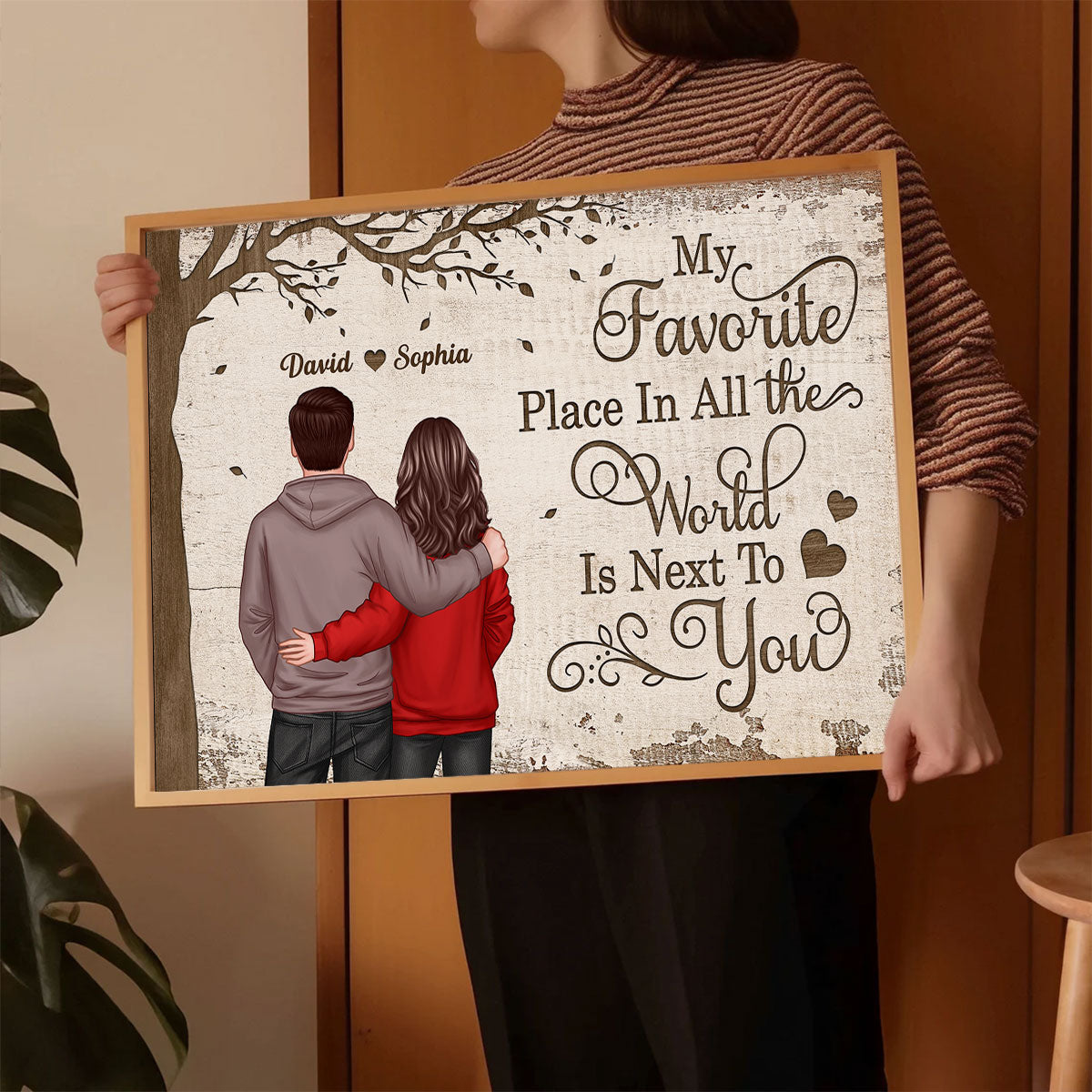Favorite Place In The World Couple Back View - Personalized Poster - Unique Valentine's Day Gift For Him, Gift For Her