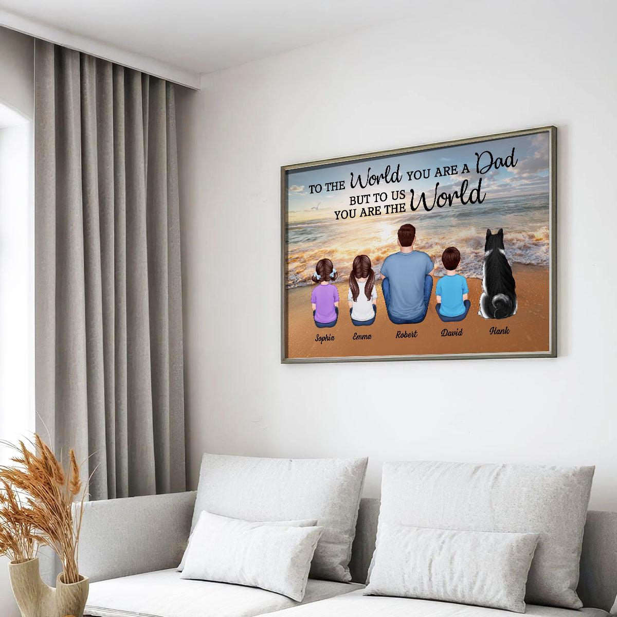 Beach Landscape To The World You Are A Dad Personalized Poster| Heartfelt Father's Day Gift For Dad, Husband