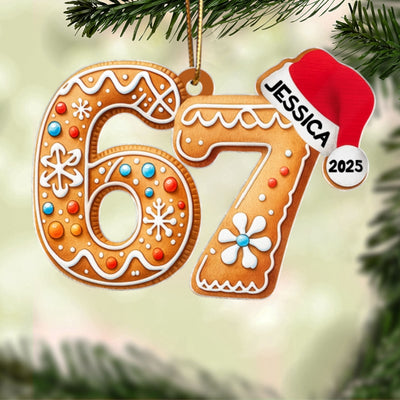 Custom Six Seven - Personalized Acrylic Ornament - Teen Slang Funny Tree Decor, Funny Teen Grandkid Gift
