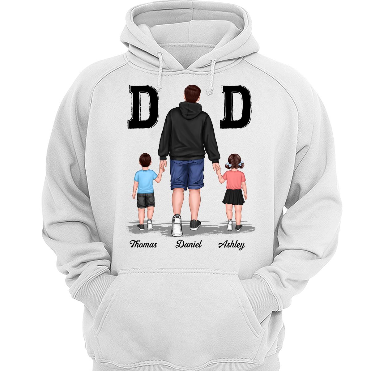 Dad And Son Daughter Walking Gift For Dad Personalized Shirt