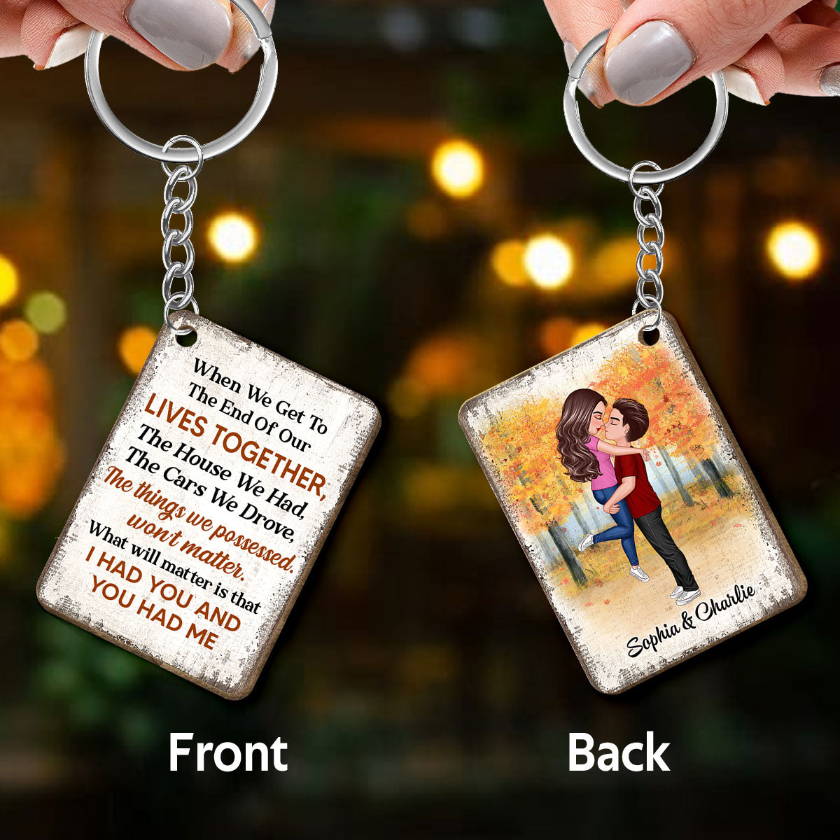 When We Get To The End Of Our Lives Together Couple Personalized Wooden Keychain