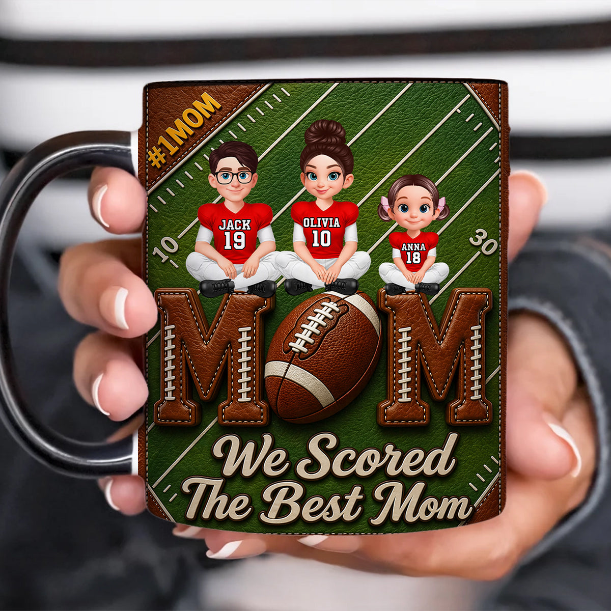 We Scored the Best Football Mom - Personalized Mug - Mother's Day Gift for Mom, Wife