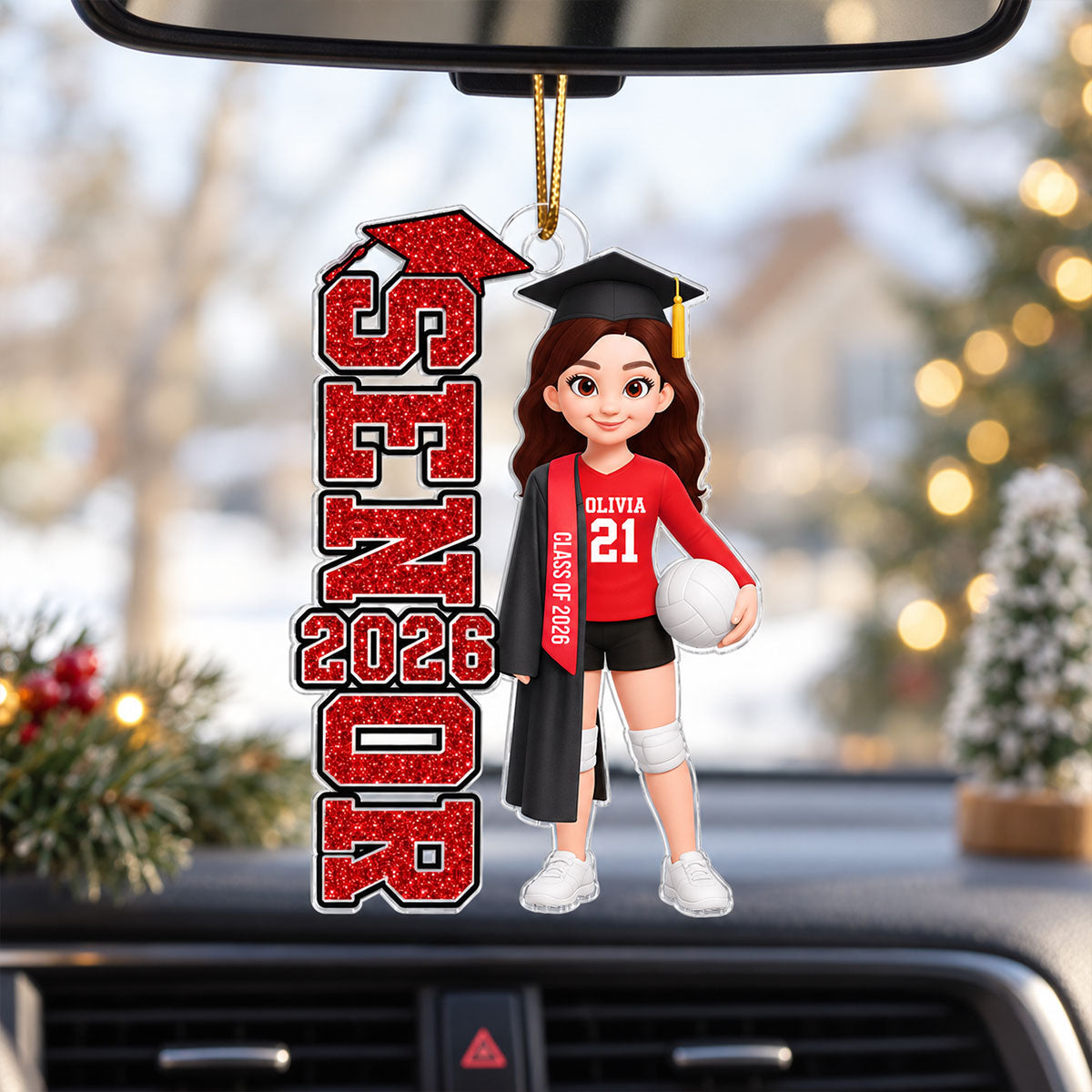 Senior Volleyball Player Graduation - Personalized Acrylic Ornament - Christmas Gift For Boy, Girl, Grandkids
