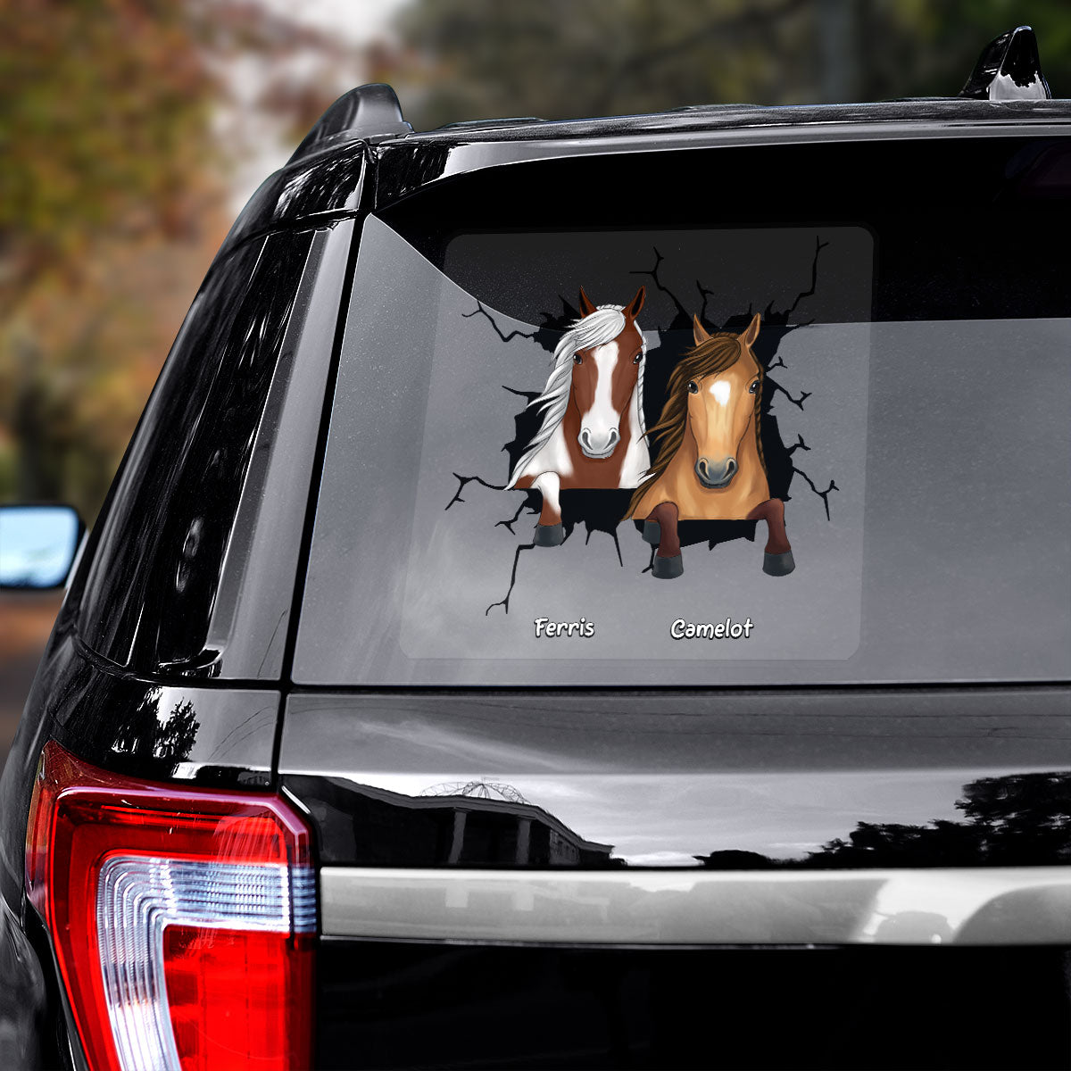 Horse Decor On Car Fridge Window Personalized Decal, Gift For Horse Lovers