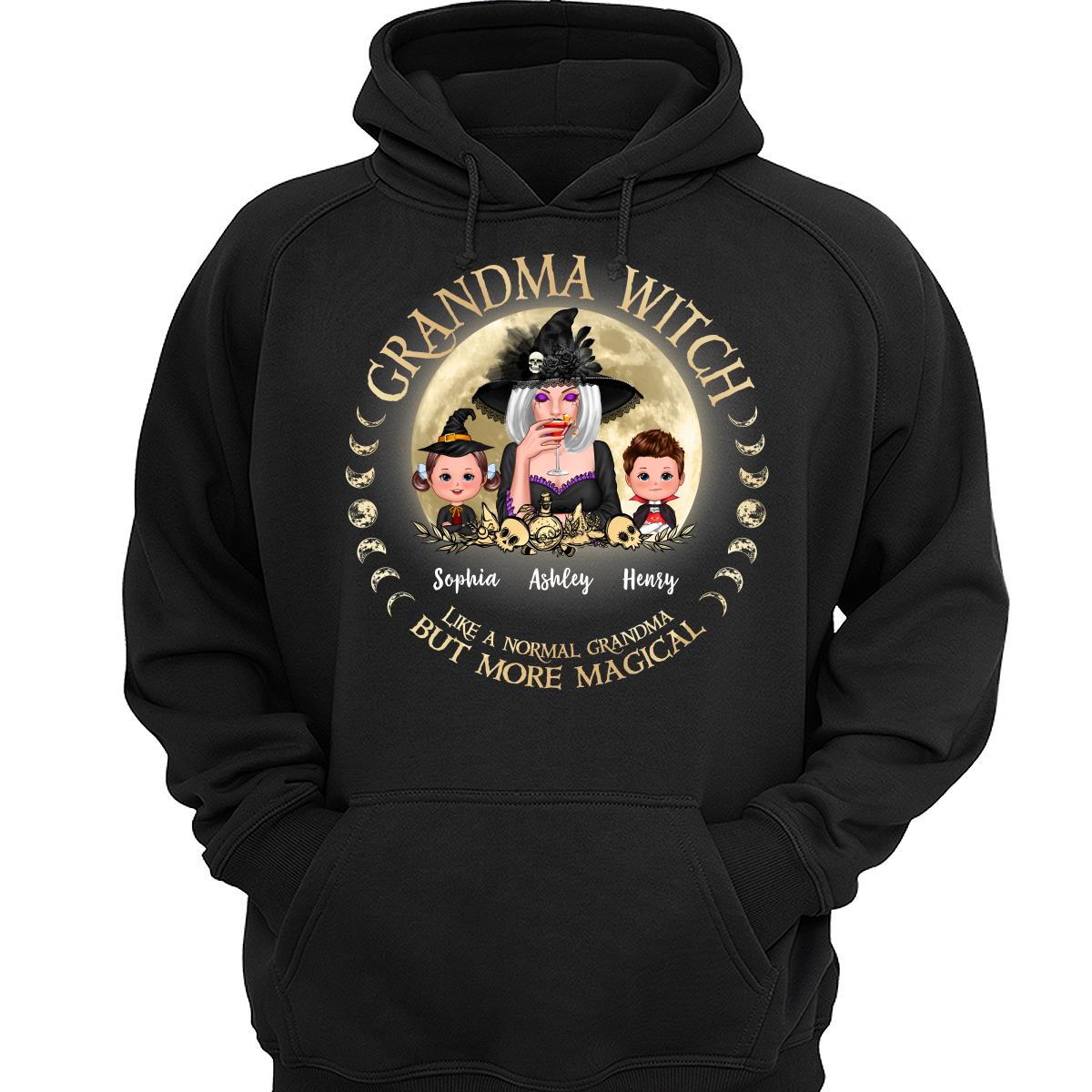 Grandma Mom Witch And Kids Circle Personalized Shirt