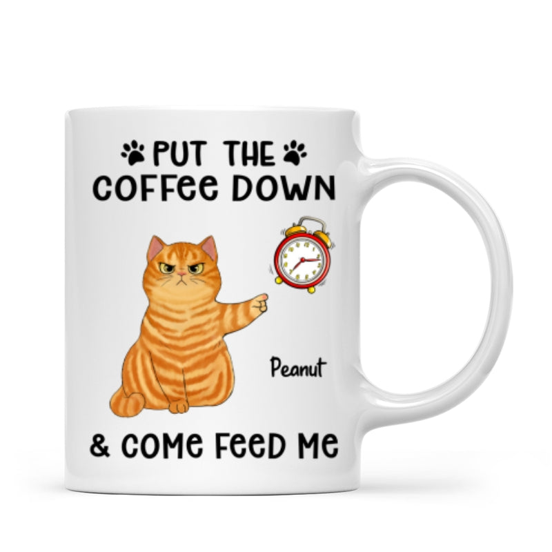 It‘s Feed Me O’Clock Grumpy Fluffy Cat Personalized Mug