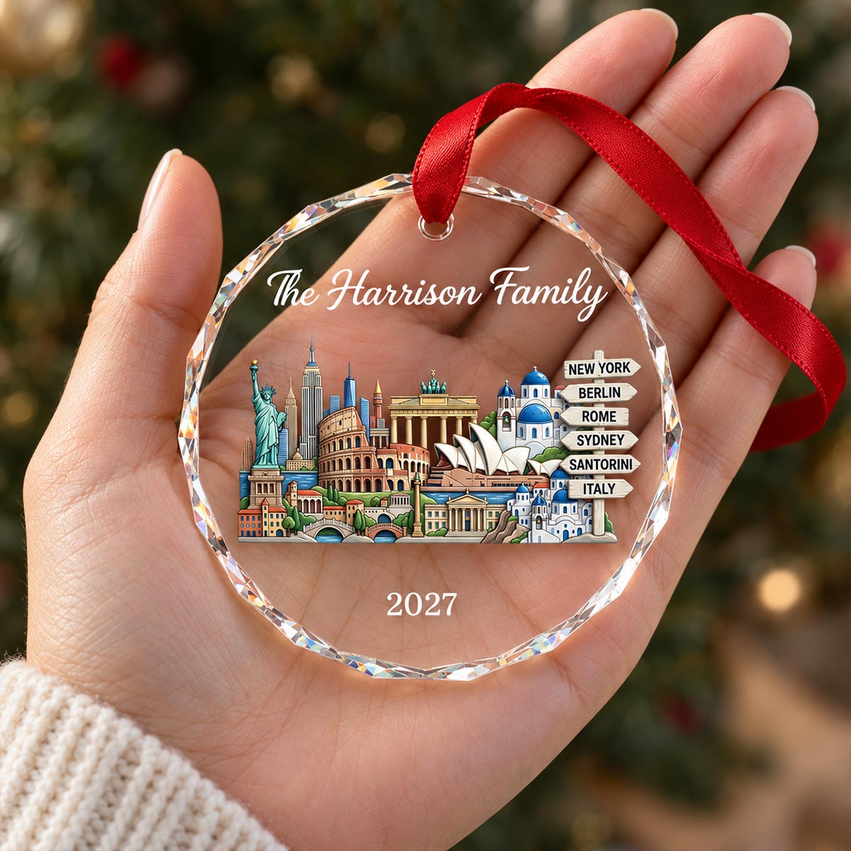 The Places You've Been Landmarks - Personalized Glass Ornament - Traveling Destination Keepsake, Christmas Gift For Traveling Lovers