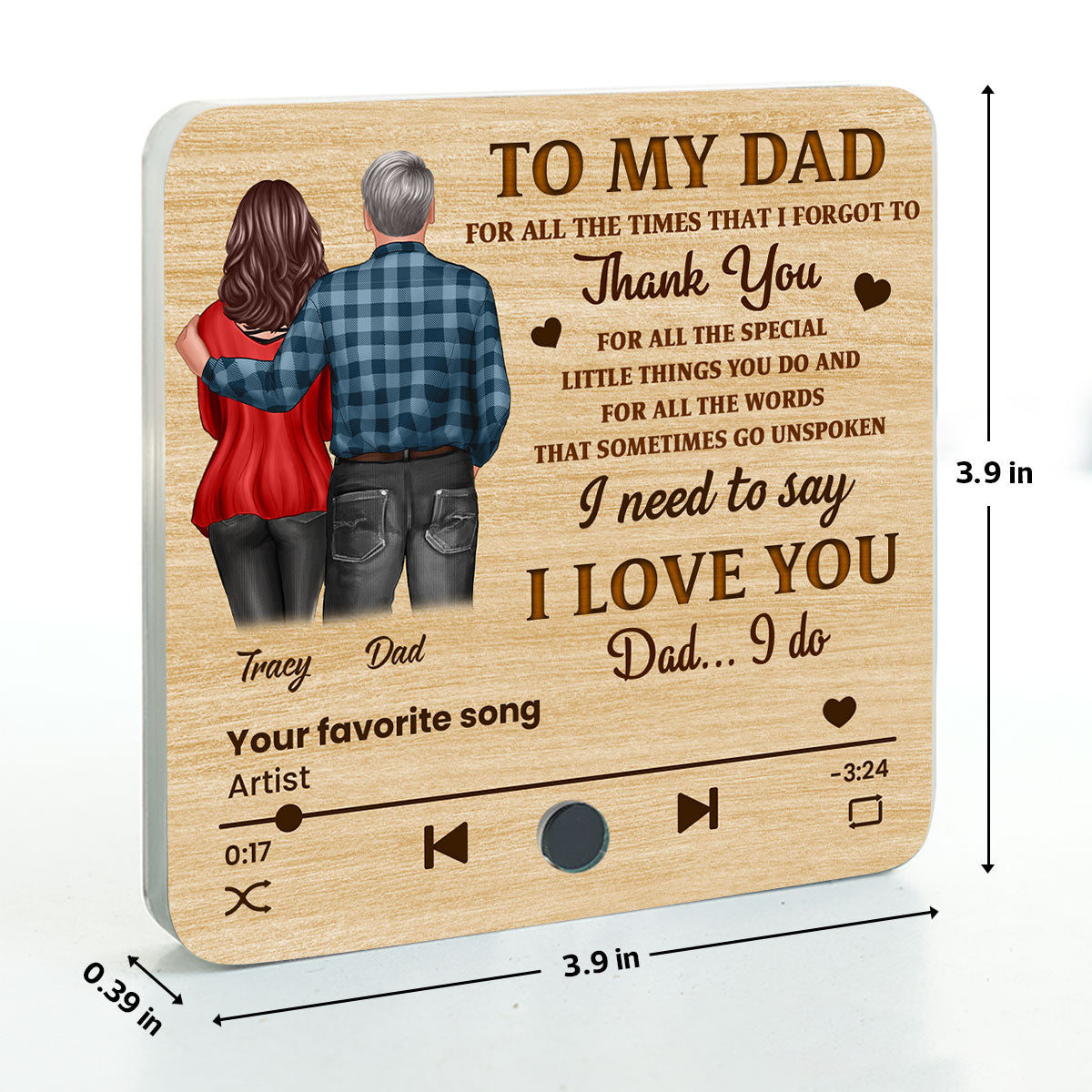 To My Dad Our Song Gift From Daughter Son Personalized Music Fridge Magnet, Birthday Gift, Father's Day or Just Because Gift