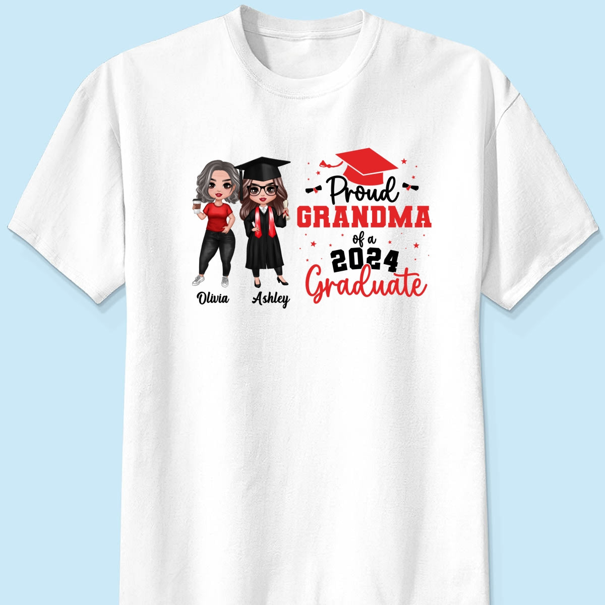 Proud Mom Grandma Of A 2024 Graduate Personalized Shirt
