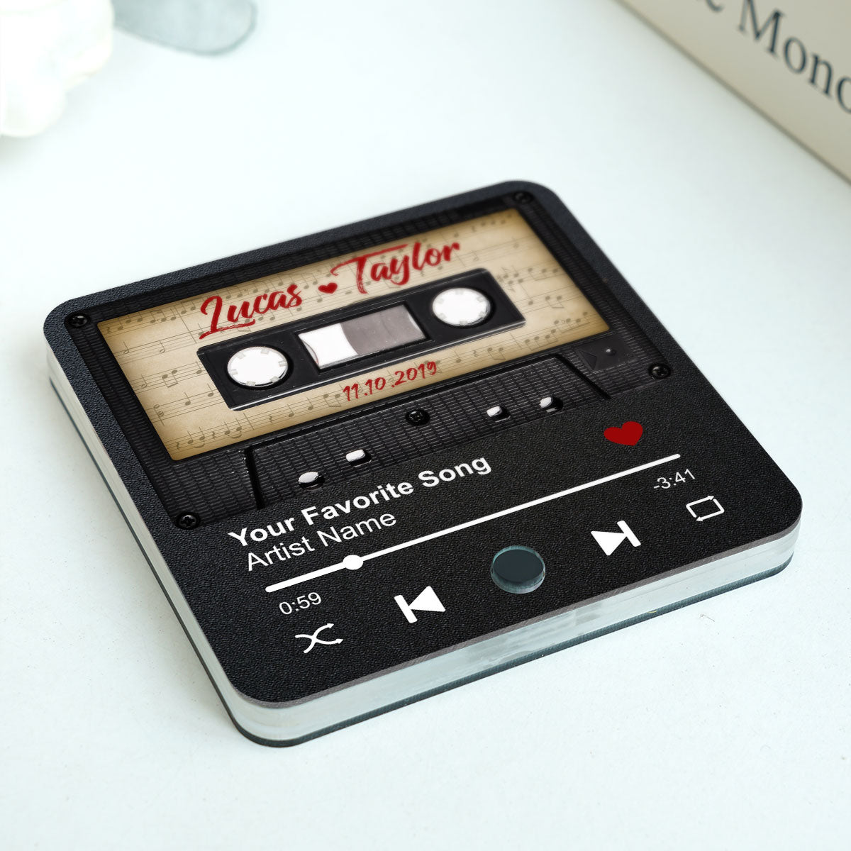 Retro Black Cassette Tape Personalized Music Fridge Magnet, Anniversary  Gift For Him, For Her, For The Couple