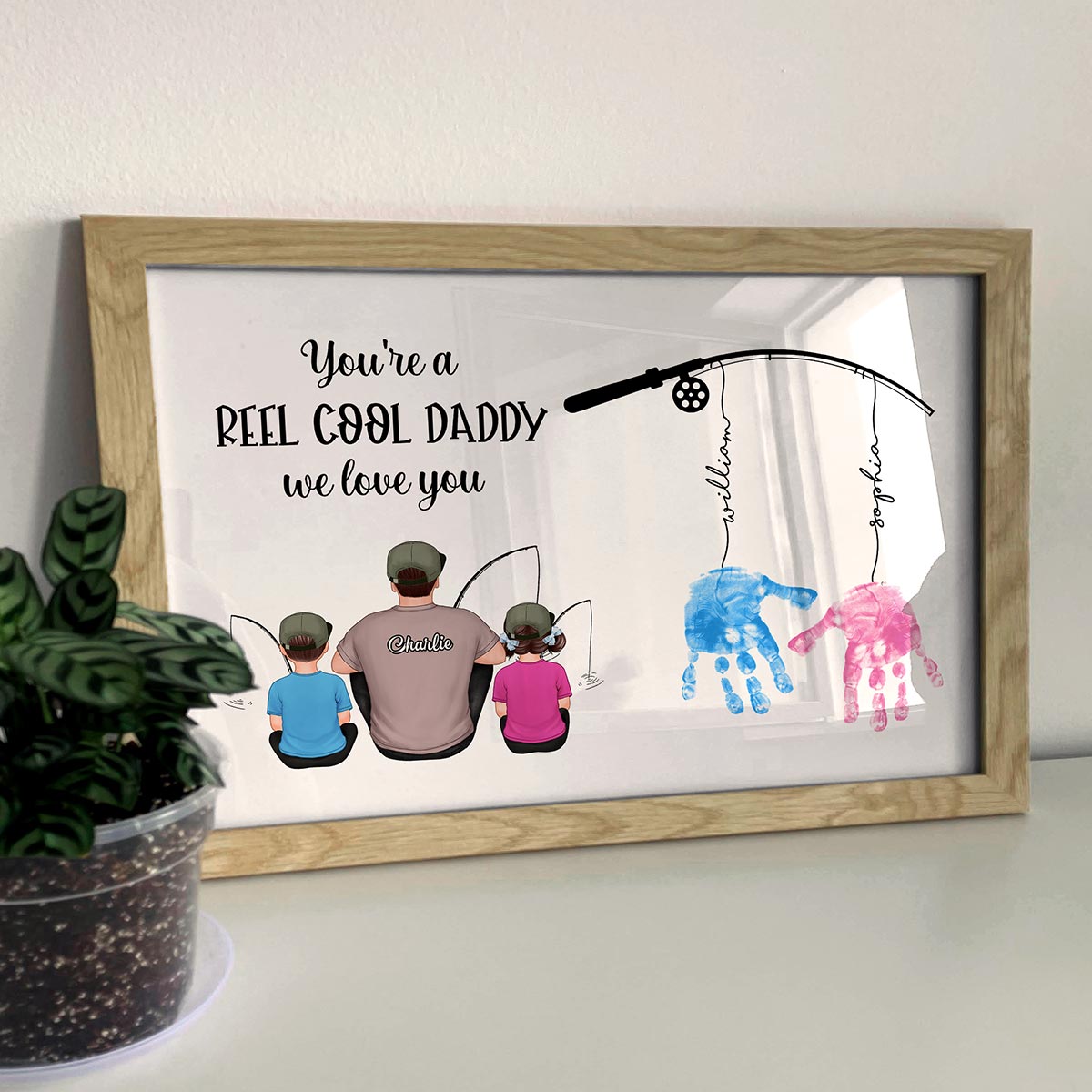Reel Cool Daddy DIY Handprint Gift For Dad And Grandpa, Fishing Lover, Birthday Gift