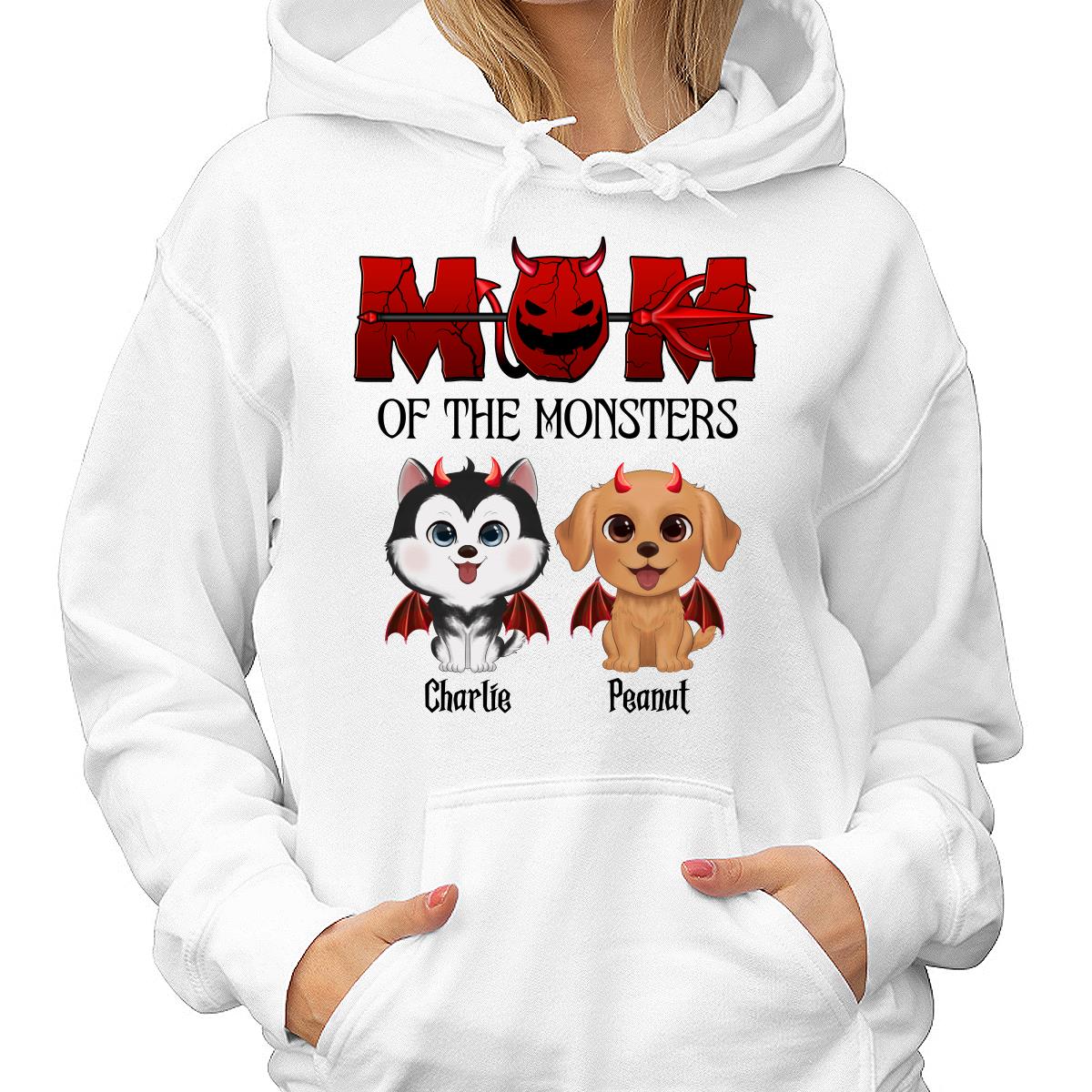 Mom Of The Monsters Halloween Watercolor Cute Dogs Personalized Shirt