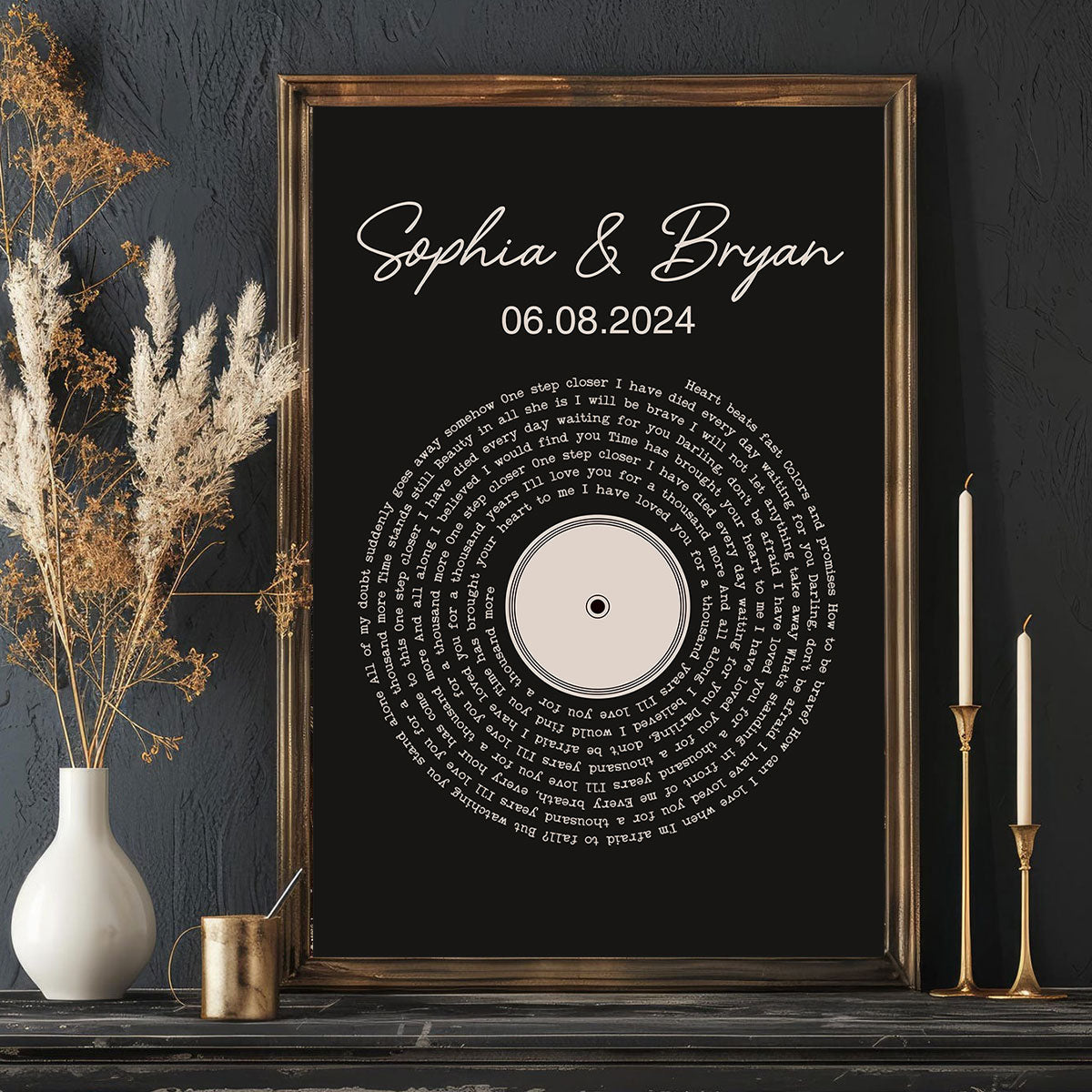 Custom Couple Favorite Song Vinyl Record Personalized Poster, Heartfelt Gift For Couple, For Him, For Her