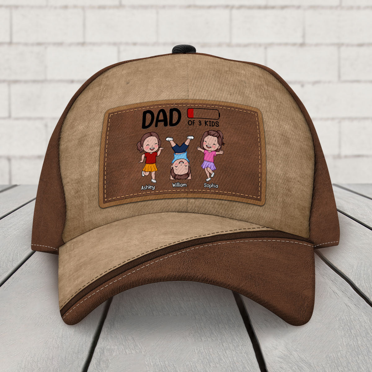 Dad Of Kids Low Battery Personalized Classic Cap