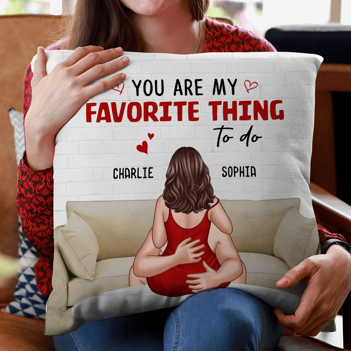 Couple Kiss Adore And Love Butt Funny Gift For Him For Her Personalized Pillow
