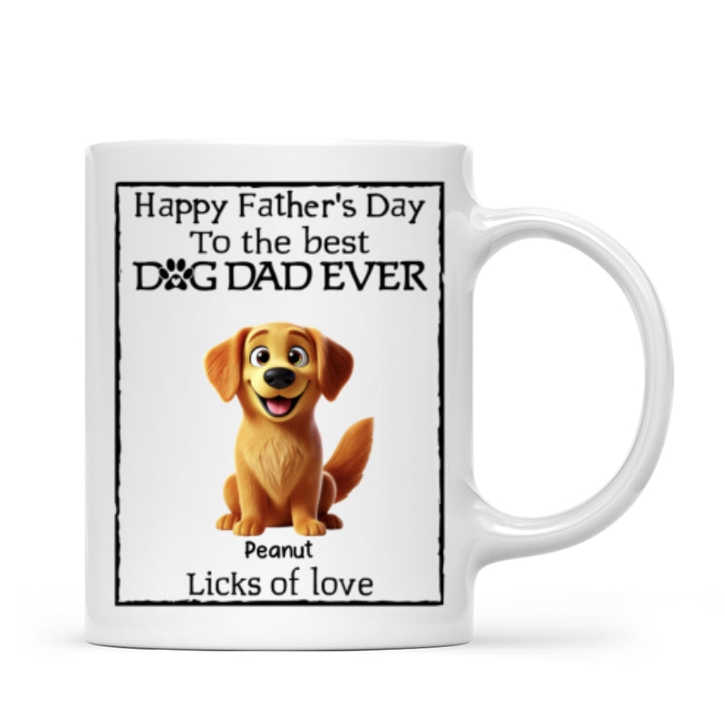 Happy Father's Day Best Dog Dad Cartoon Funny Style Dogs Personalized Mug