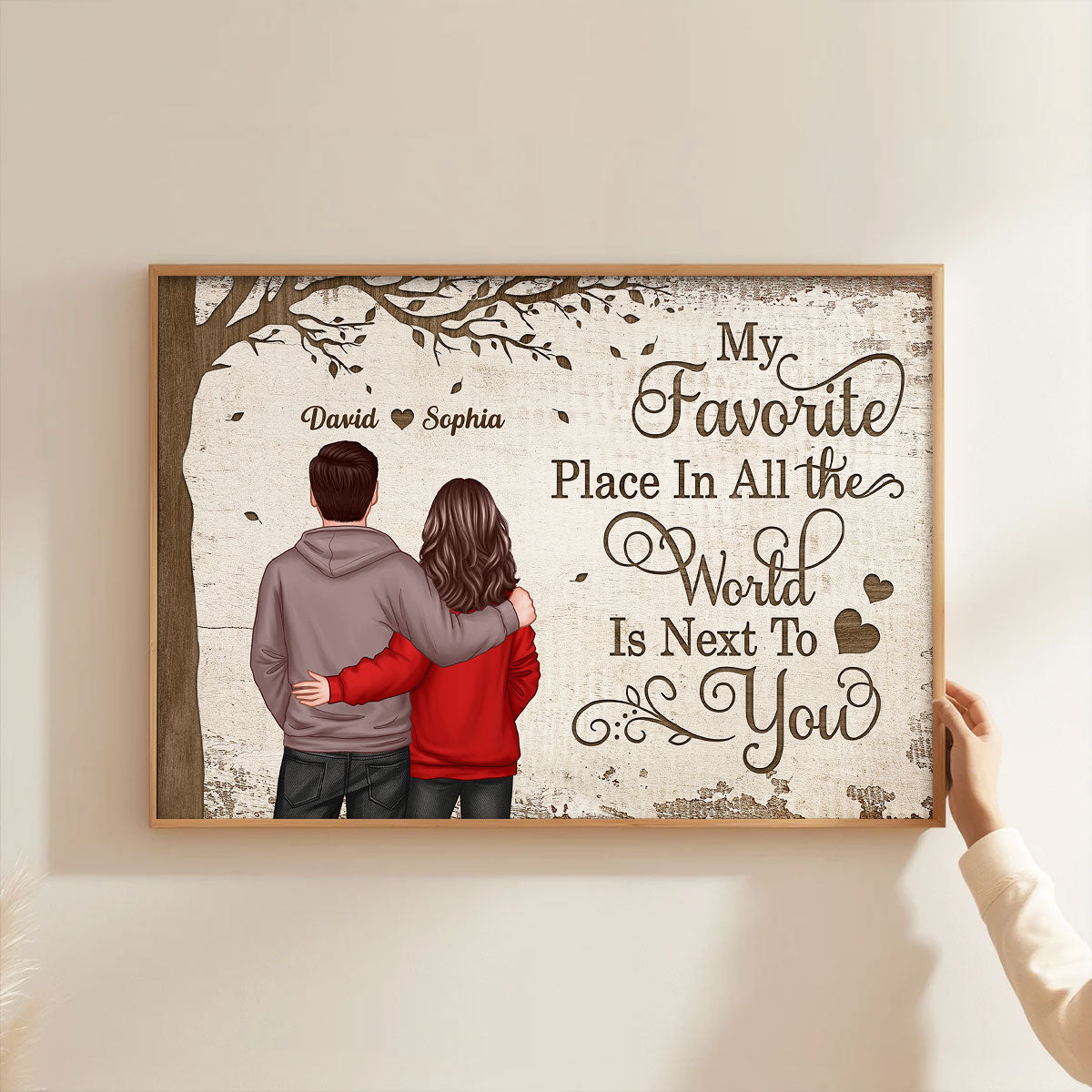Favorite Place In The World Couple Back View - Personalized Poster - Unique Valentine's Day Gift For Him, Gift For Her
