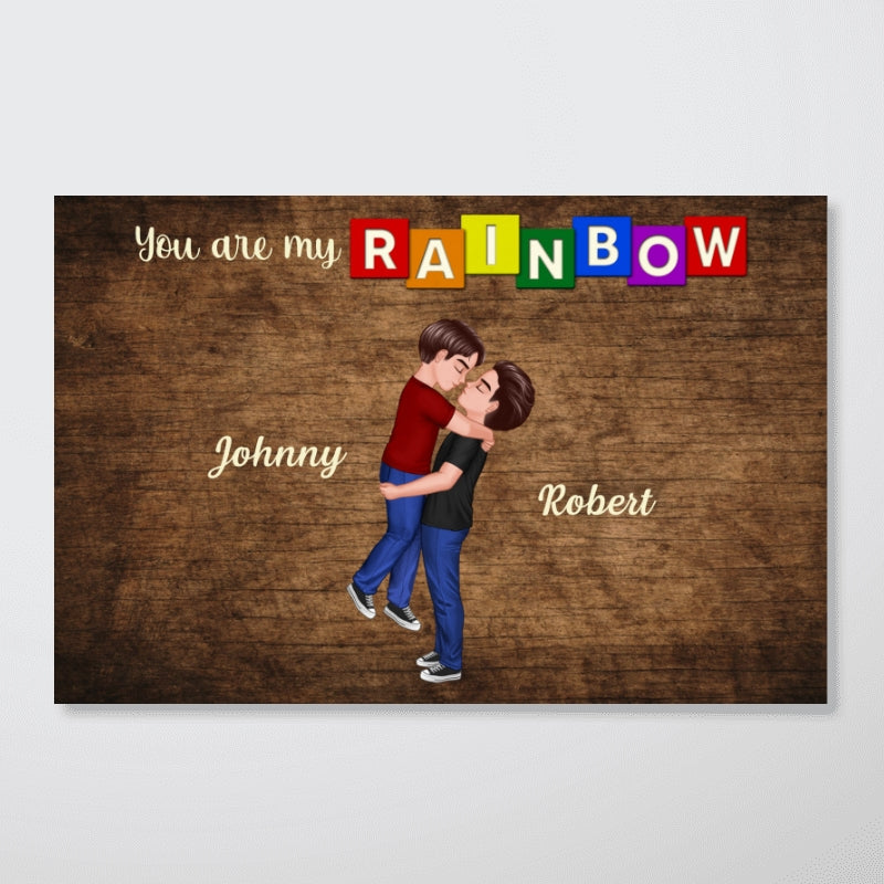 You Are My Rainbow LGBTQ Couple Personalized Poster, Pride Month Gift