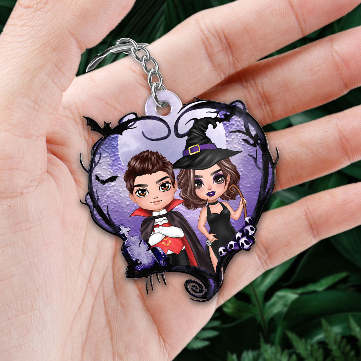 Halloween Couple Dry Twigs Personalized Acrylic Keychain