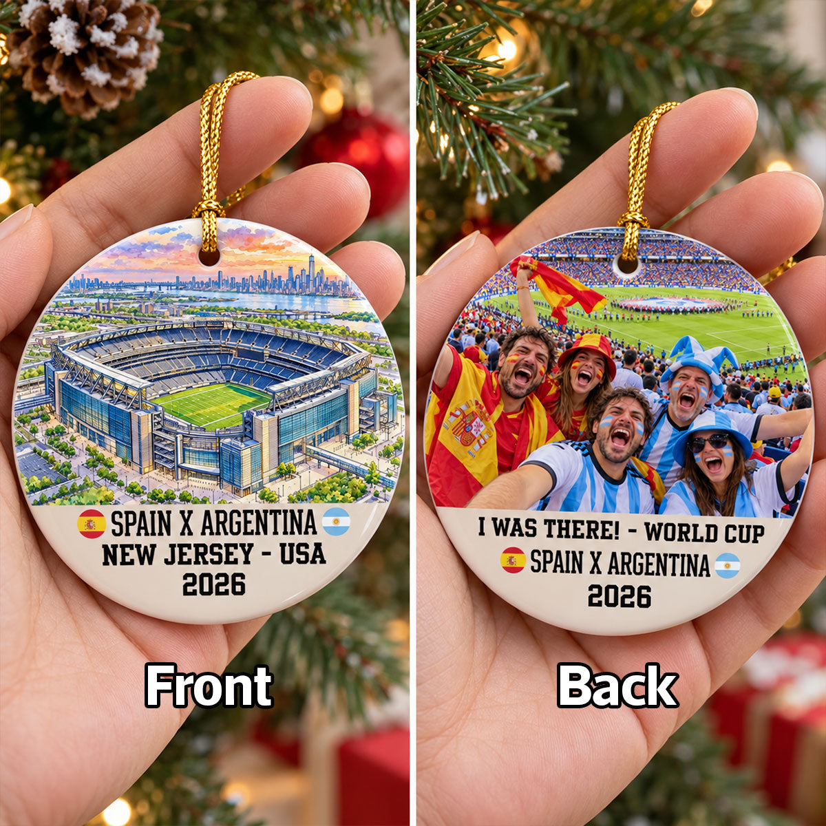 World Cup 2026 World Cup Match Stadium - Personalized Double-Sided Ceramic Ornament - Gift for Soccer Lover, World Cup Keepsake