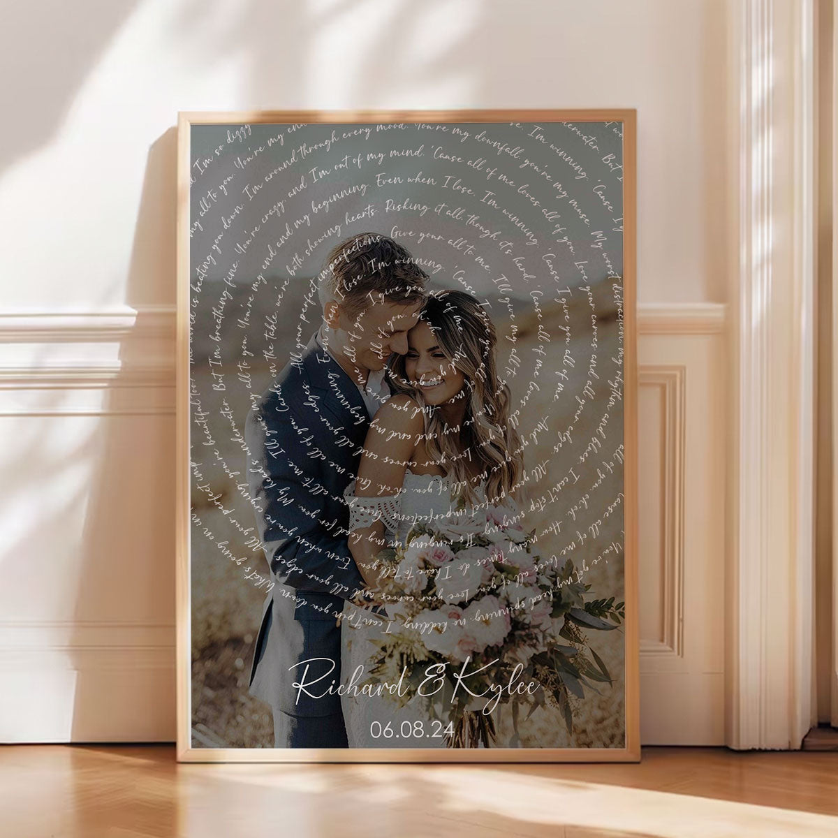 Wedding Song Lyrics with Photo Personalized First Dance Poster, Heartfelt  Gift for her & for him, Vinyl Record