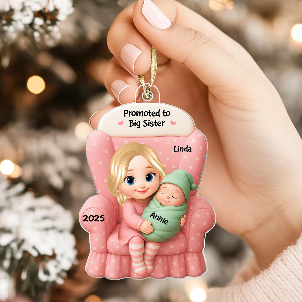 Personalized Big Brother, Big Sister And Baby Custom Personalized Christmas Ornament Baby Announcement Gift