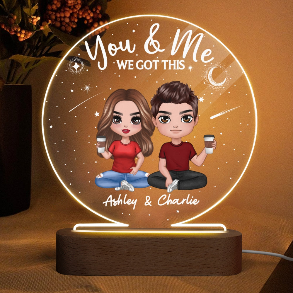 Together Since Couple In Starry Night Personalized Circle Acrylic Plaque With LED Night Light - Valentine‘s Day Gift - Anniversary Gift For Couple - Gift For Him - Gift For Her