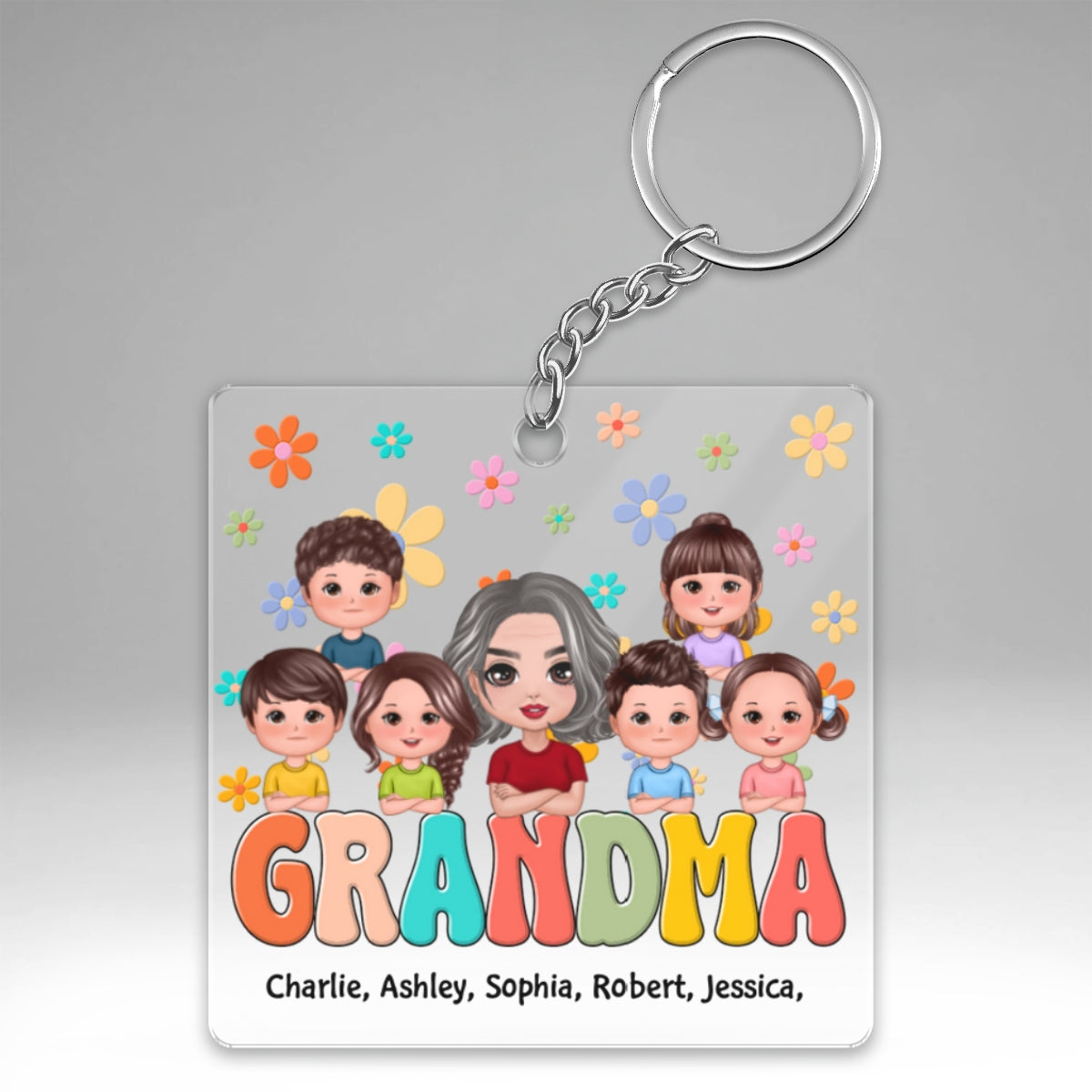 Groovy Grandma Personalized Acrylic Keychain
