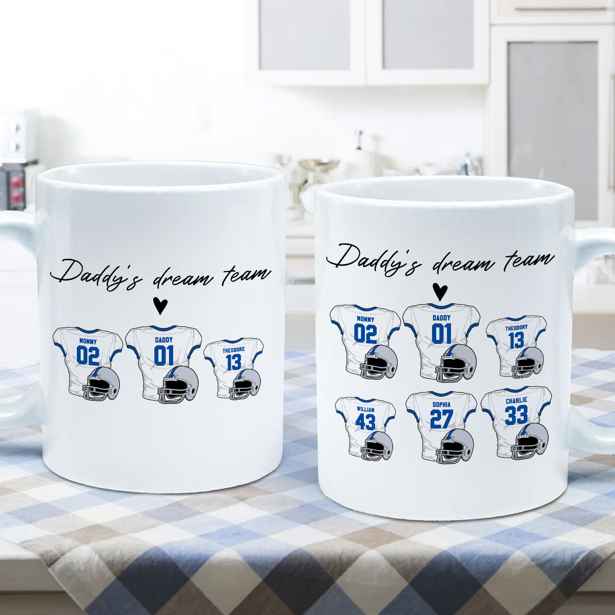 Daddy‘s Dream Team American Football Personalized Mug