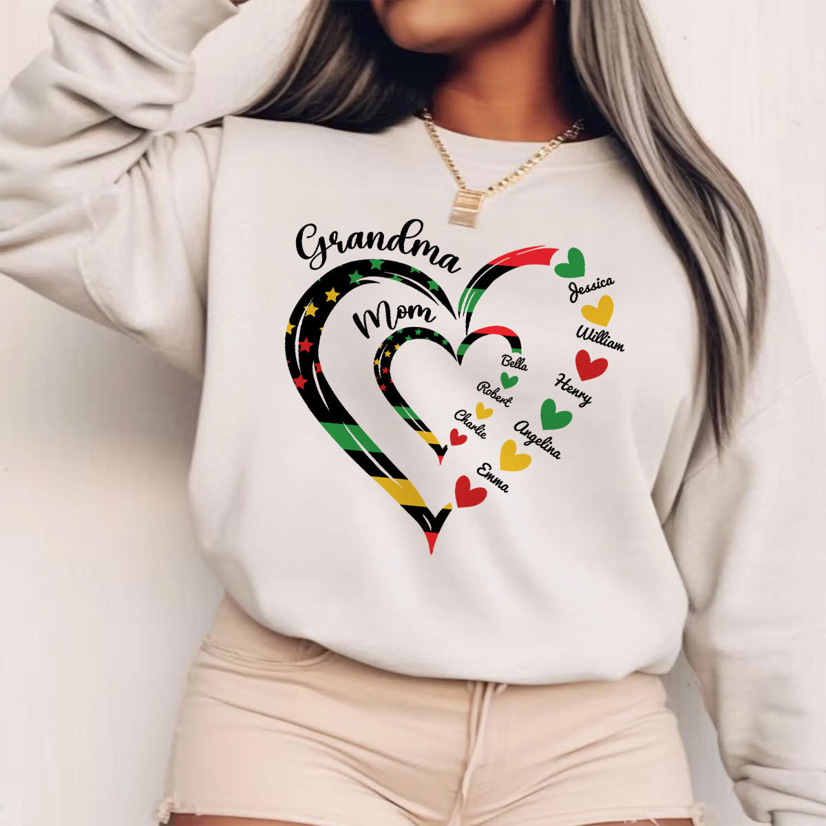 Juneteenth African American Flag Grandma Personalized Shirt