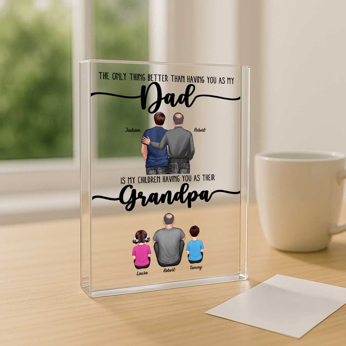 The Only Thing Better Than Dad Grandpa Back View Personalized Acrylic Block, Father's Day gift from Son