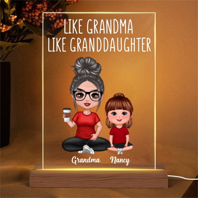 Like Grandma Like Granddaughters Grandsons Grandchildren Personalized Rectangle Acrylic Plaque LED Night Light